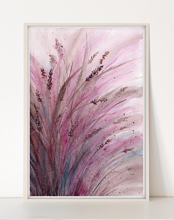 Oryginalna akwarela. Lawenda A4, Malgorzata Domanska