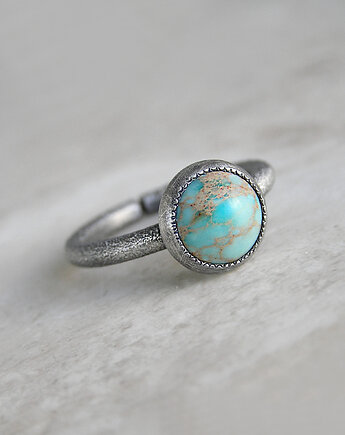 Pierścionek Jaspis Krajobrazowy - srebro 925, Pastelove Jewelry