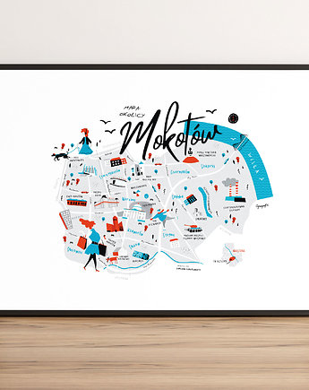 Warszawa Mokotów  Mapa plakat 70x50 cm, Cyrografik