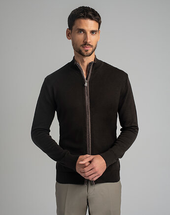 Sweter rozpinany casazza brązowy, BORGIO