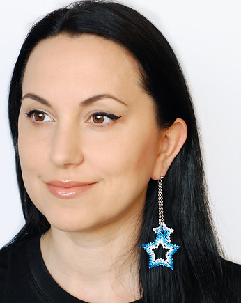 Kolczyki długie na sztyfcie neonowe gwiazdy, Natalya Slipchenko Fatamorgana