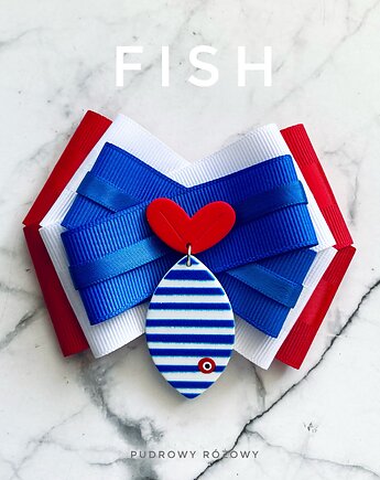 Brosza Pop Art z Rybką Marine New Kolekcja FISH, Pudrowy Różowy