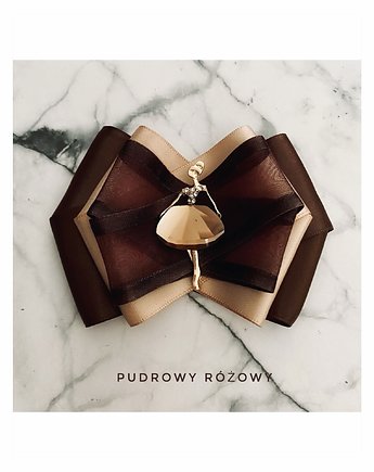 Czekoladowa Brosza z Damą w stylu francuskim NEW, Pudrowy Różowy