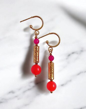 Kolczyki : FLUO summer collection ::  51mm, kaktusia