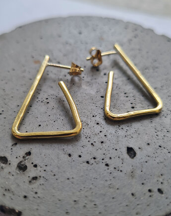 Kolczyki TRIADA złocone sztyfty, COCONUT