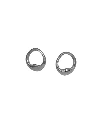 Kolczyki srebrne SMOOTH midi/ black earrings, Filimoniuk