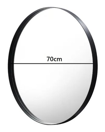 Lustro okrągłe Ruota czarna metalowa rama 70cm, Home Design