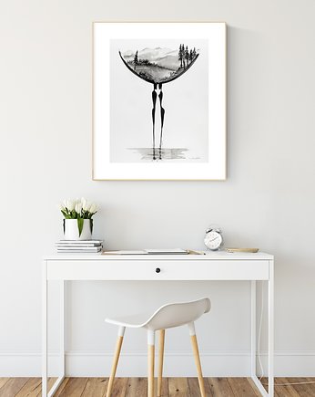 Grafika 40X50 cm wykonana ręcznie, MiniMalArt