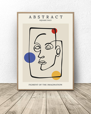 Abstrakcyjny plakat "Kwadratowa twarz" w stylu Picasso, scandiposter
