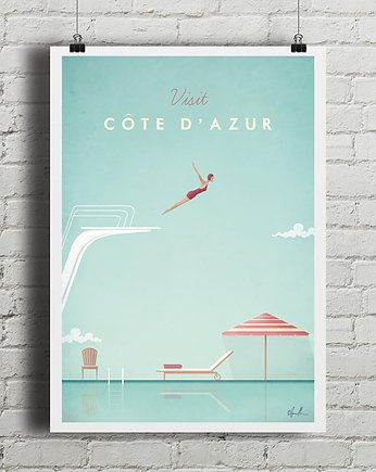 Lazurowe Wybrzeże - vintage plakat, minimalmill