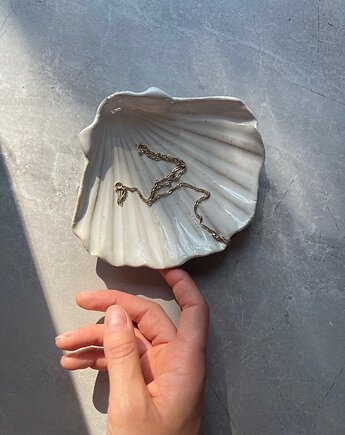 Podstawka na Biżuterię Palo Santo Ceramiczna Muszelka Perłowa Biel, Maison Fragile