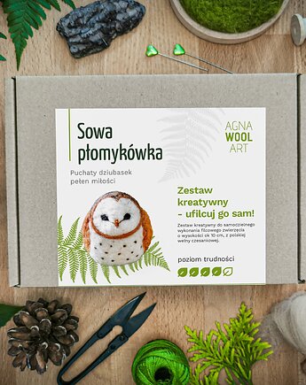 Zestaw kreatywny do filcowania: Sowa. Ufilcuj go sam!, AgnaWoolArt