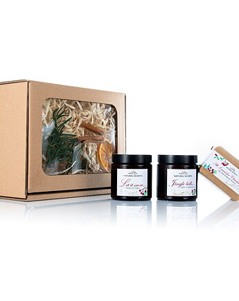 Zestaw świąteczny - świeca sojowa + masło do ciała + mydełko, Natural Secrets