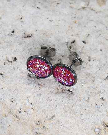 Stalowe kolczyki wkrętki z druzami boho, Spirit Of Copper