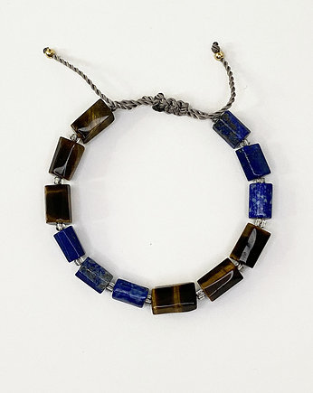 LEOTHER. Bransoletka męska - Tiger Eye&Lapia Lazuli, Leothere