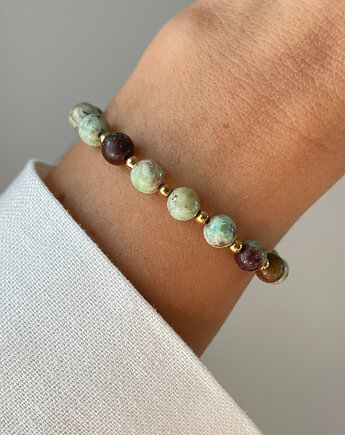 Bransoletka na gumce - turkus afrykański 6mm, Bring Biżuteria