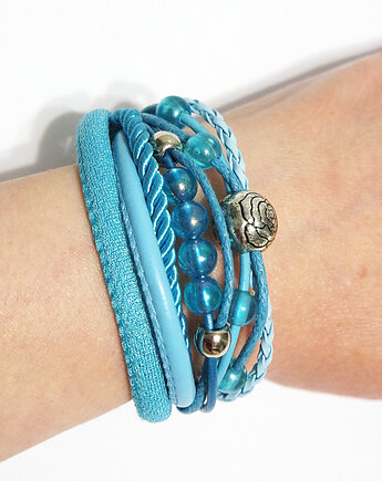 Bransoletka - Niebieska - rzemienie, yenoo