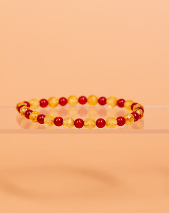 Bransoletka z fasetowanym bursztynem bałtyckim, Amber by Baco