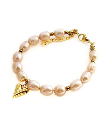 Bransoletka różowe perły, prezent dla kobiety, Colie