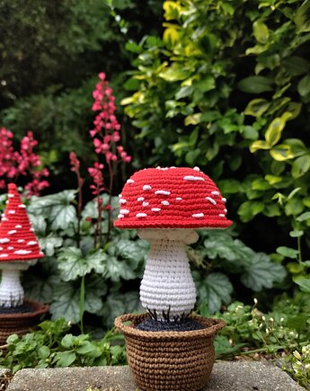 Muchomor ozdoba, Grzybek w doniczce, Dekoracja biurka, EcoToysByNastya