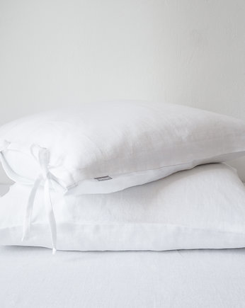 Lniana Poszewka Troczki PURE WHITE, so linen!