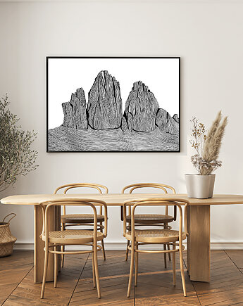 Dolomity / Tre Cime / Góry / Grafika, Jola Regeńczuk Art