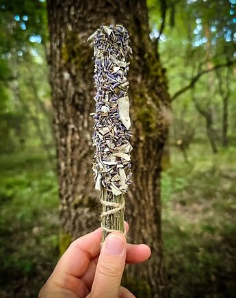 Kadzidło handmade lawenda z białą szałwią większe, Czarowanie