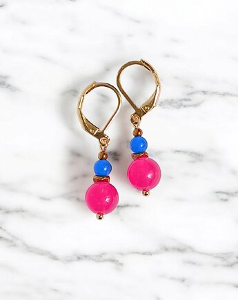 SUMMER COLLECTION : drobne kolczyki : kolorowy jadeit I, kaktusia