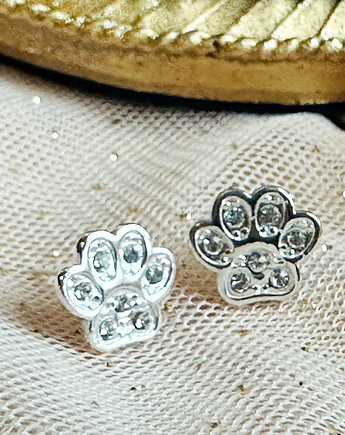 Kolczyki łapki, psia łapa, koci ślad sztyfty, komunia, Anemon Atelier