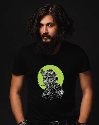 Koszulka organiczna z nadrukiem Skull soldier, ART ORGANIC
