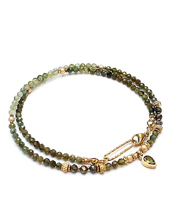 Turmaliny zielone /choker/ vol. 53  naszyjnik /21.04.26/- Szlachetna kolekcja, KiKa pracownia