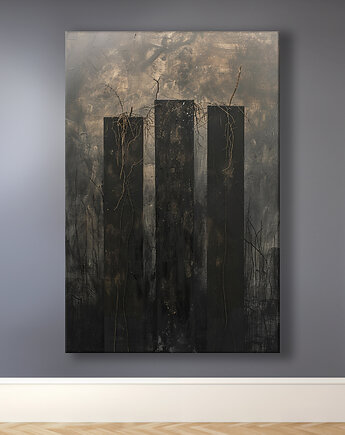 Monument - Obraz na płótnie - Druk Blejtrama, Brutalizm, Abstrakcja #47, Black Sapphire Art