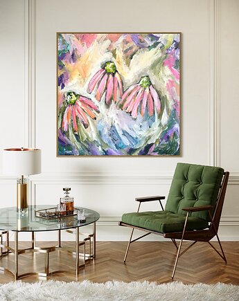 Obraz abstrakcyjny 80x80 cm, Dorota Ferens