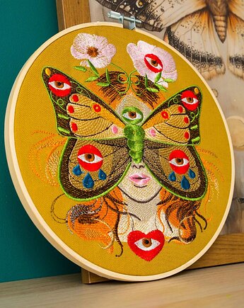 Madame Butterfly curry, haft w tamborku 20 cm, Plasun