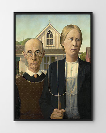 Plakat Nieoczekiwana zmiana miejsc Grant Wood American gothic, HOG STUDIO