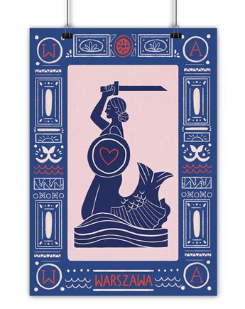 Plakat Warszawa Syrenka Wisła, LOVE POLAND DESIGN