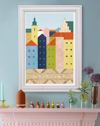 Warszawa - Stare Miasto - plakat fine art, minimalmill