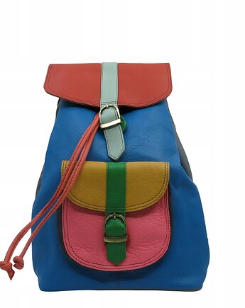 Plecak damski kolorowy skórzany regulowane szelki pojemny OLIVKA, Olivka Warsaw