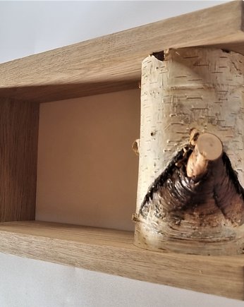 Drewniana półka z pniem brzozy, model 2, Drewniane dodatki