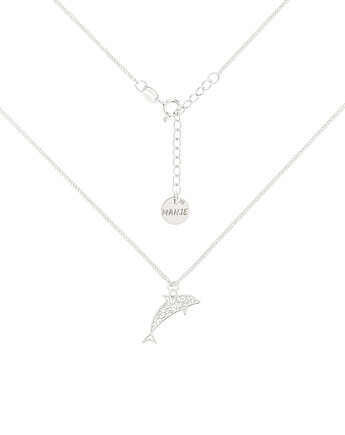 Srebrny choker pancerka z delfinem, MANJE