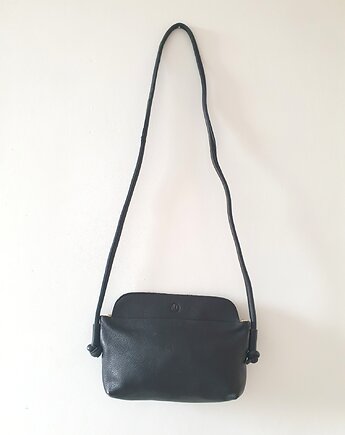 Torebka ze skóry na ramię, HERITAGE, czarny, naniby