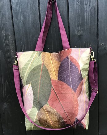 Torba hobo XXL - print jesienne liście, PRACOWNIA 166