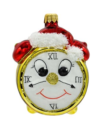 Bombka choinkowa: Zegar Świąteczny Budzik: złoty, Syn Bombkarza
