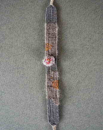 Tkana bransoletka boho - mglisty poranek, Słońcem Tkane