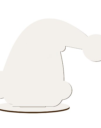 Czapka Mikołaja Figurka Stojąca Drewniana na Kominek Stół Święta Stroika, smxdsgn