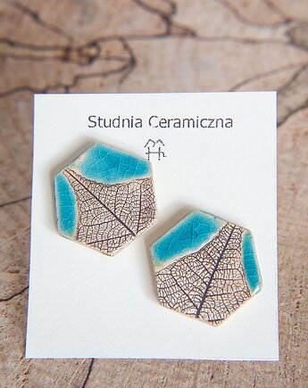 Kolczyki ceramiczne z listkiem, studnia ceramiczna