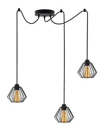 3-płomienna lampa wisząca pająk w stylu loft DIORO LOFT L3 typu pająk, lampy loftowe LYSNE LOFT