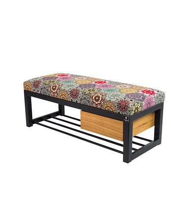 Ławka Pufa Tapicerowana  Stal LGMS-3, EMRA WOOD DESIGN