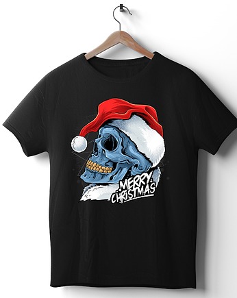 Koszulka organiczna z nadrukiem Christmas skull, ART ORGANIC