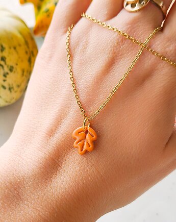 Naszyjnik z listkiem, zawieszka w kształcie listka, amulet na jesień, boho, Dary Rusałki